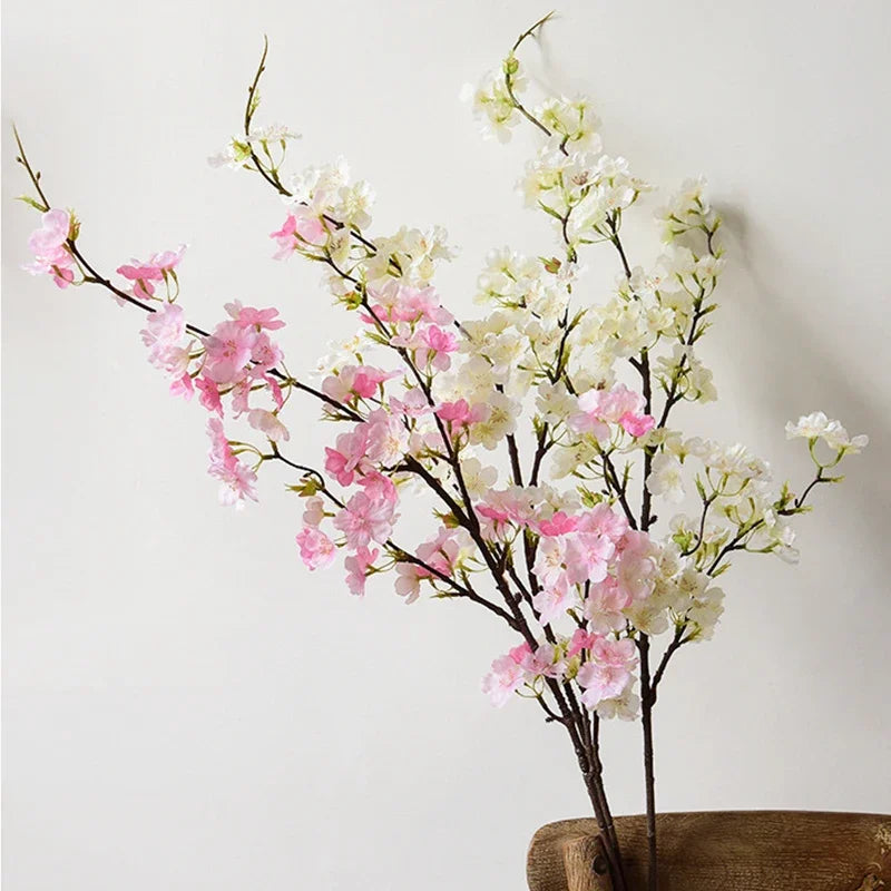 109cm Silk Artificial Flowers Fake Cherry Blossom Long Branch Wedding Arch Party Backdrop Home Wall Decor Accessories Photo Prop