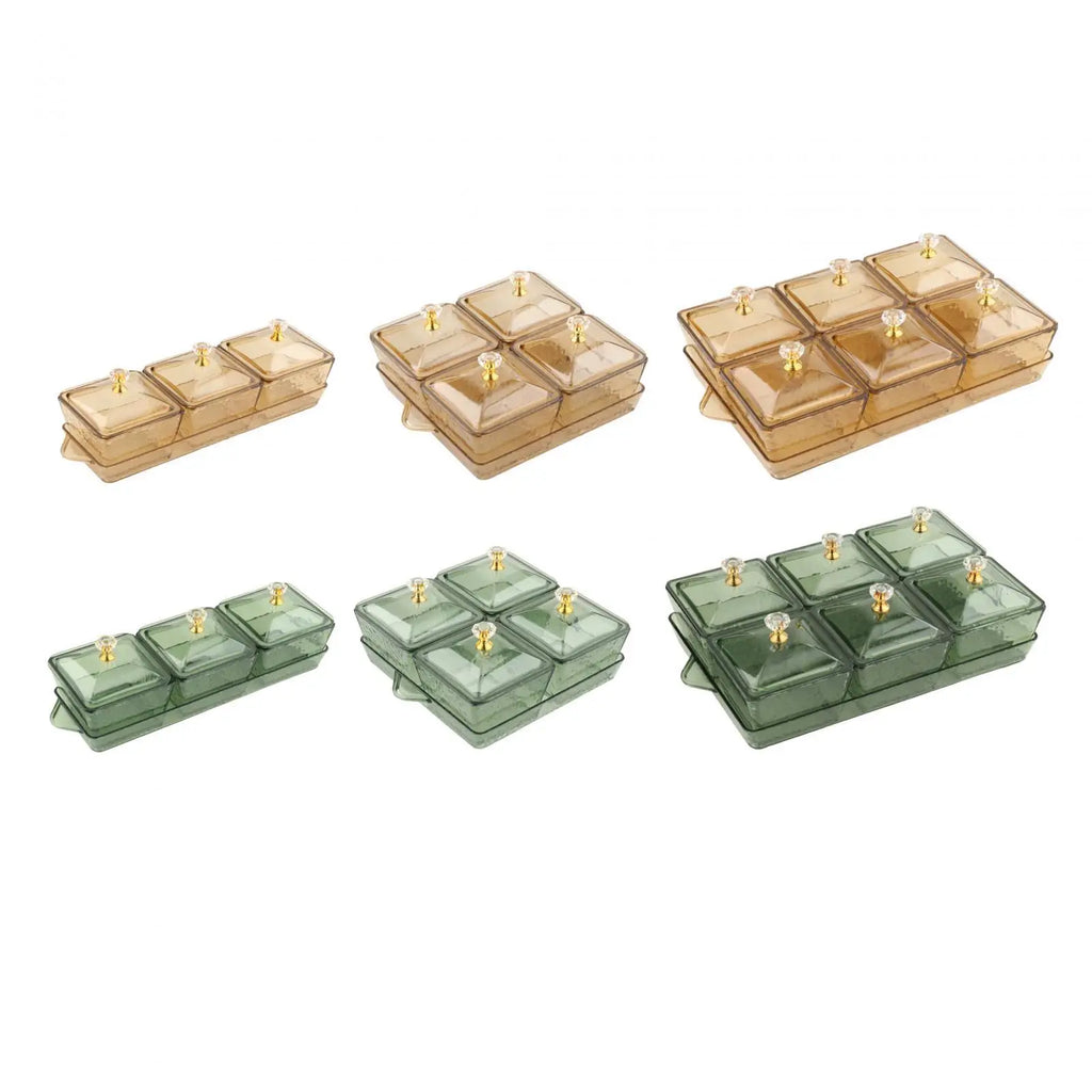 Appetizer Tray Divided Serving Container with Lid Food Storage Container Box Nordic Candy Serving Platter for Kitchen Cookies