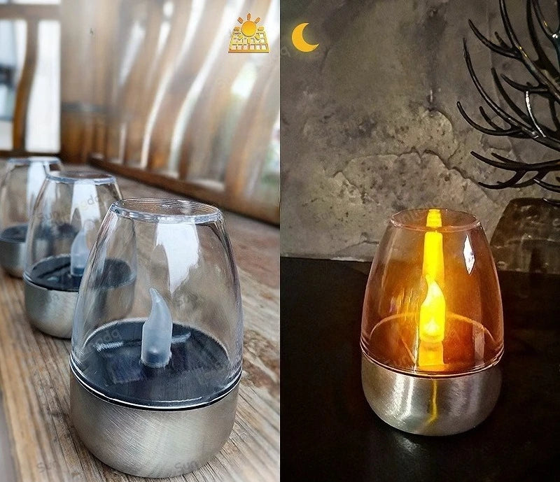 LED Solar Candles Light Flameless Rechargeable Night Light For Wedding Party Garden Decor Outdoor Waterproof Solar Candles Lamp