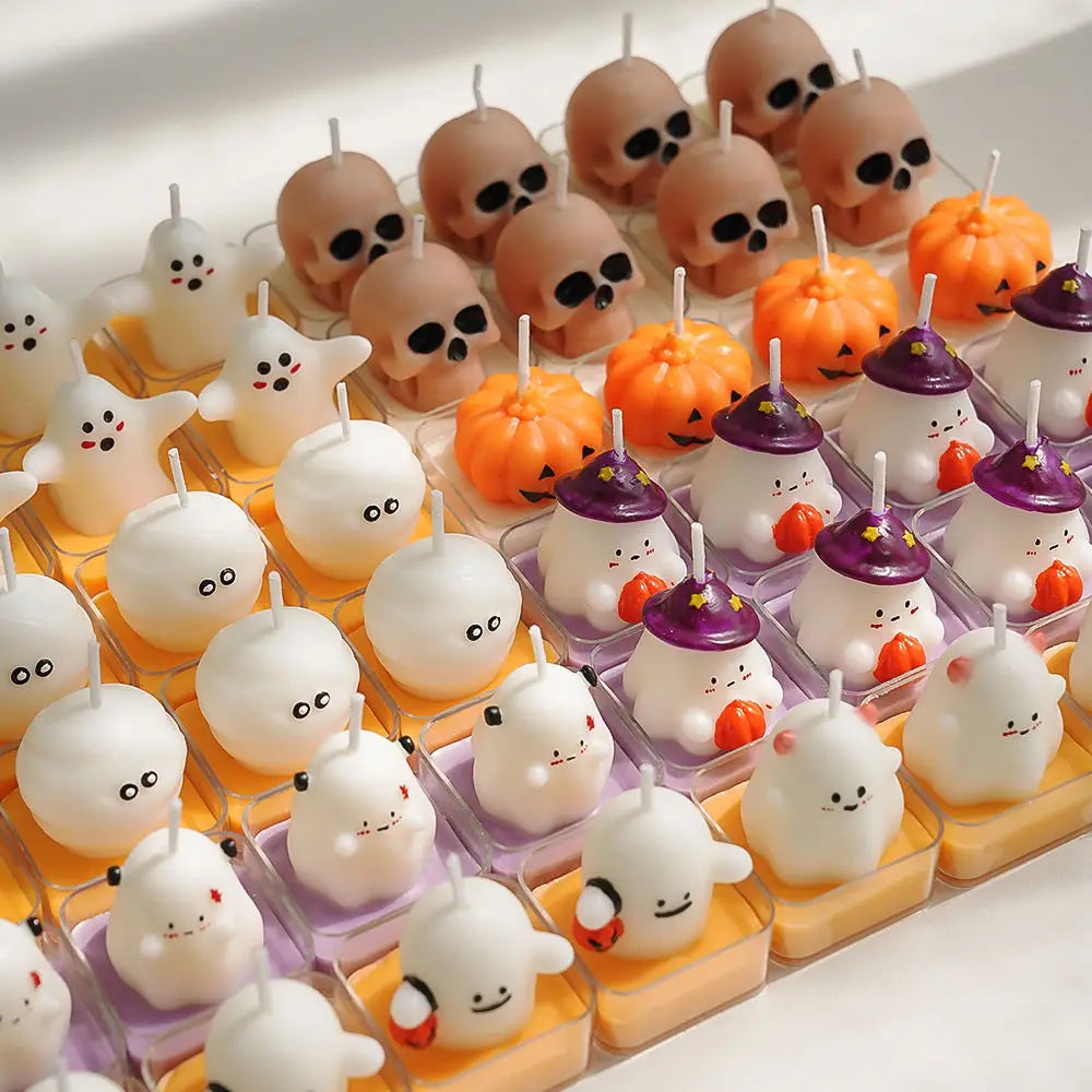 Halloween Aromatherapy Candles Ghost Scented  New Styling Props Ornament Small Tea Wax Indoor French Holiday Souvenir