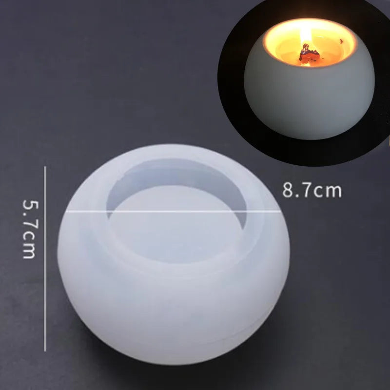 Round Concrete Candle Jar Silicone Mould Diy Handmade Succulent Cement Planter Resin Silicone Mold Gypsum Storage Box Home Decor
