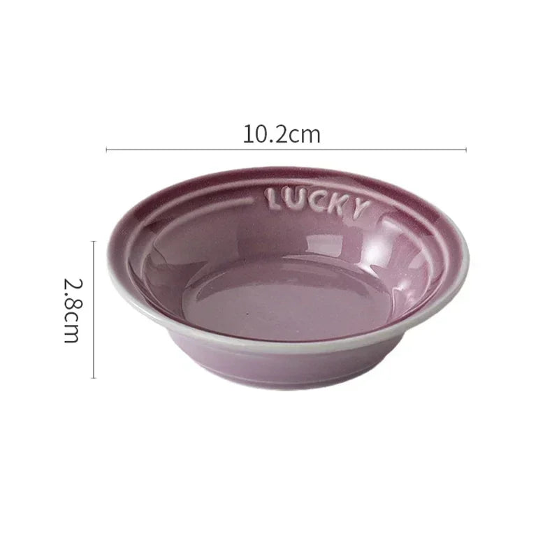 Ceramic Soy Sauce Dish Small Round Condiment Bowls for Sushi Appetizers Dipping Mini Appetizer Plates for Home Dining