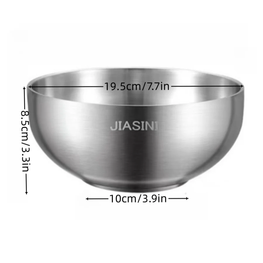 Stainless Steel Noodle Bowl Household High-Grade  Instant Good-looking Soup Bowl Korean Style Large Rice Salad Bowl