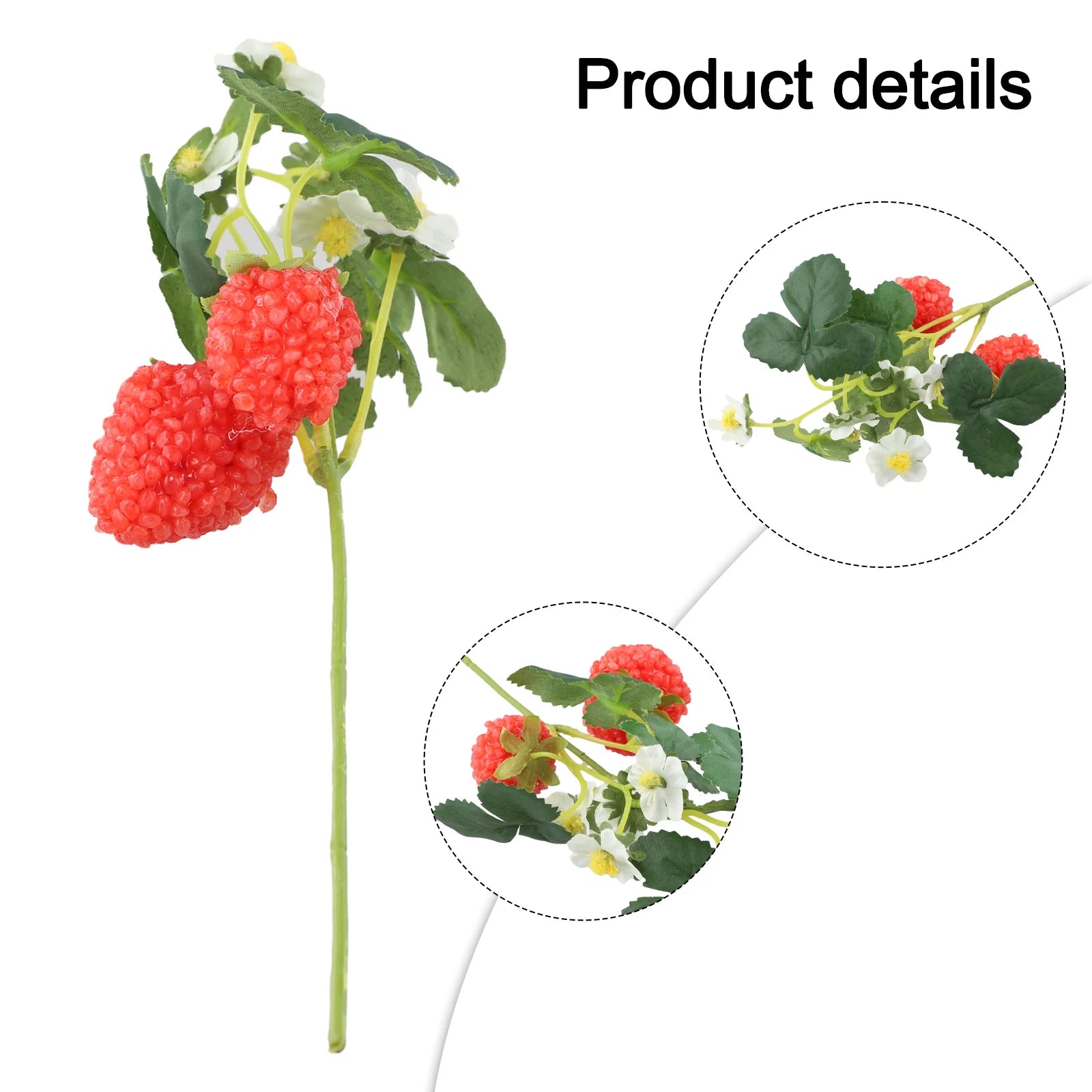 1pc Artificial Strawberry Flowers Plastic Fake Strawberry Head For Home Shop Vase Flower Arrangement Decoration