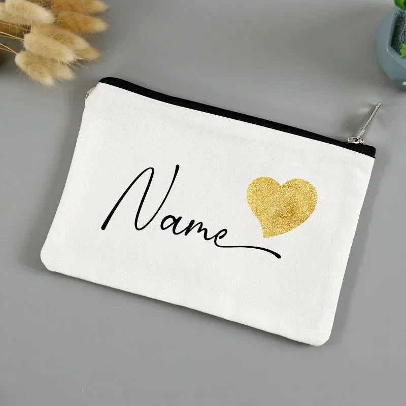 Personalized Makeup Bag with Custom Name, Cosmetic Bag for Women, School Pencil Box, Personalized Gifts for Bachelorette Party,