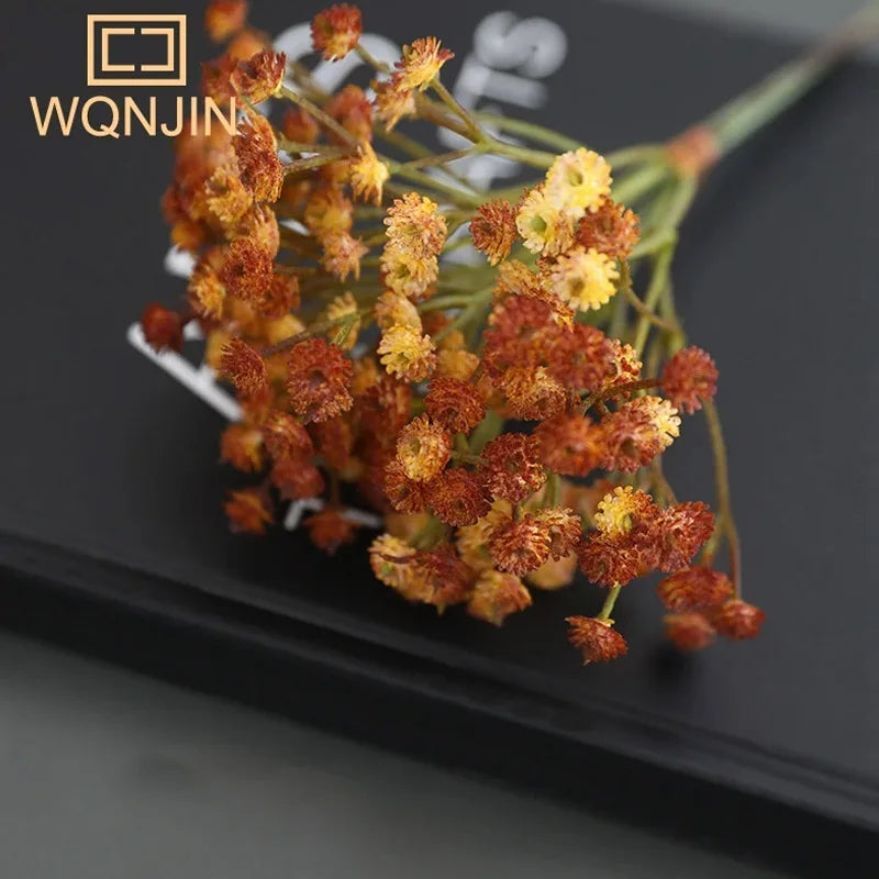 Simulated Flowers, Retro Autumn Babysbreath, Small Bouquets Flowers for Home Decoration, Flower Arrangement Accessories