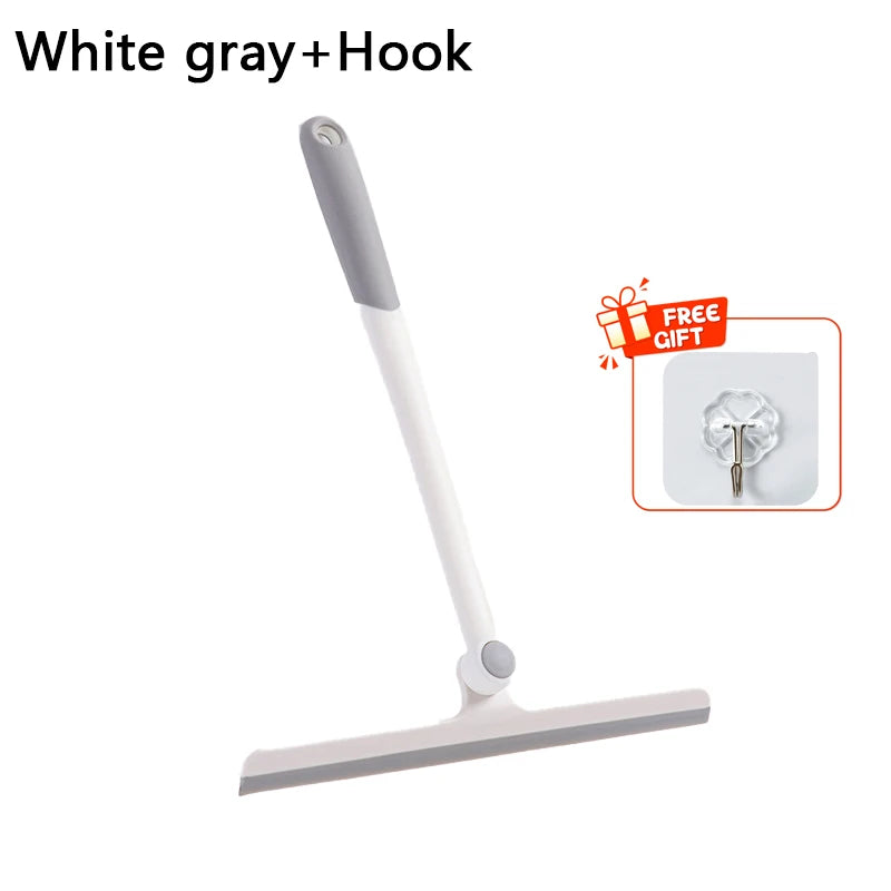 360 Degree Rotatable Shower Squeegee Glass Wiper Scraper Squeegee Cleaner With Silicone Holder Bathroom Mirror Scraper Cleaning