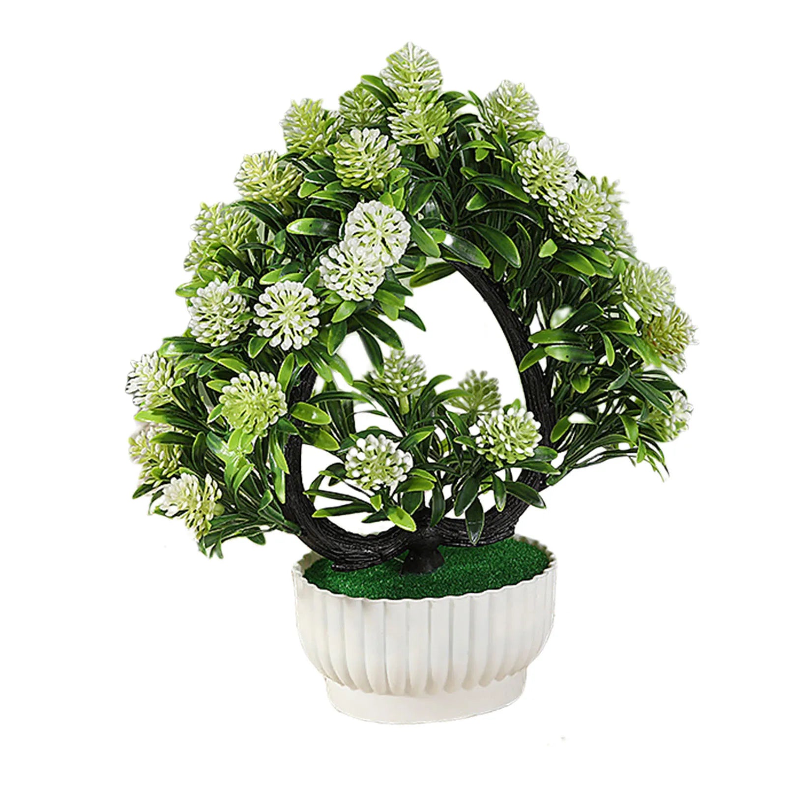 Artificial Flower Bonsai Realistic UV Resistant Plastic Easy Care Fake Flowers Bonsai for Outdoor