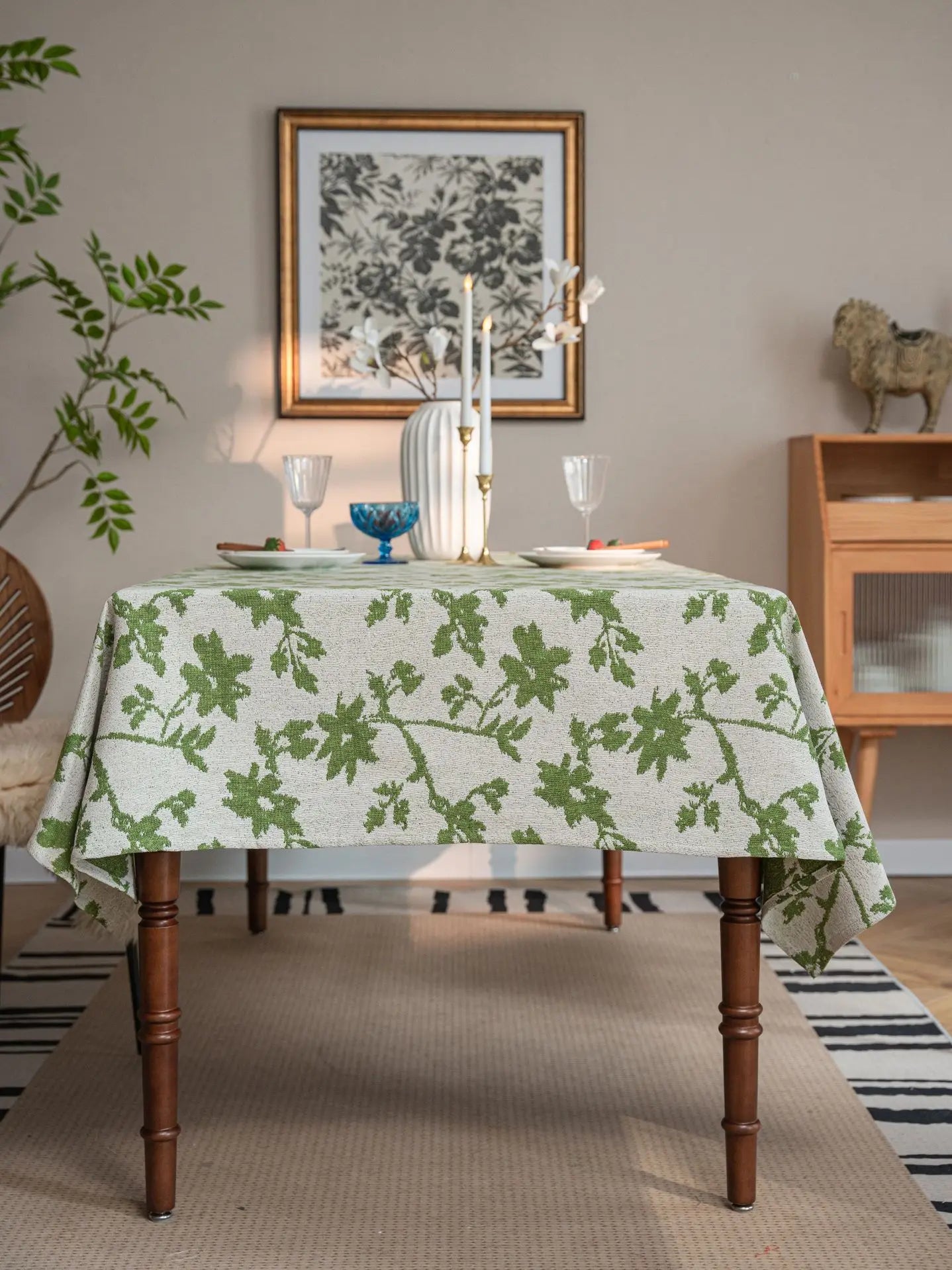 Jacquard Thick Tablecloth Rectangular Dinner Table Cover,for Kitchen Dinning Tabletop,Home Parties Decor