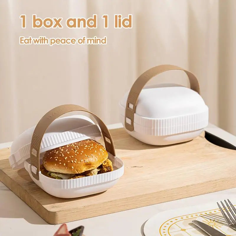 Hamburger Container For Lunch Cake Hamburger Box With Lid Portable Take Out Food Box Sushi Packaging Box Pastry Hamburger Bun