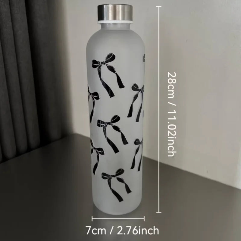 1000ml Butterfly Style Water Bottle, Gradient Matte Plastic Sports Flask, Anti-Slip Leak-Proof Gym Thermos with Silver Color Lid