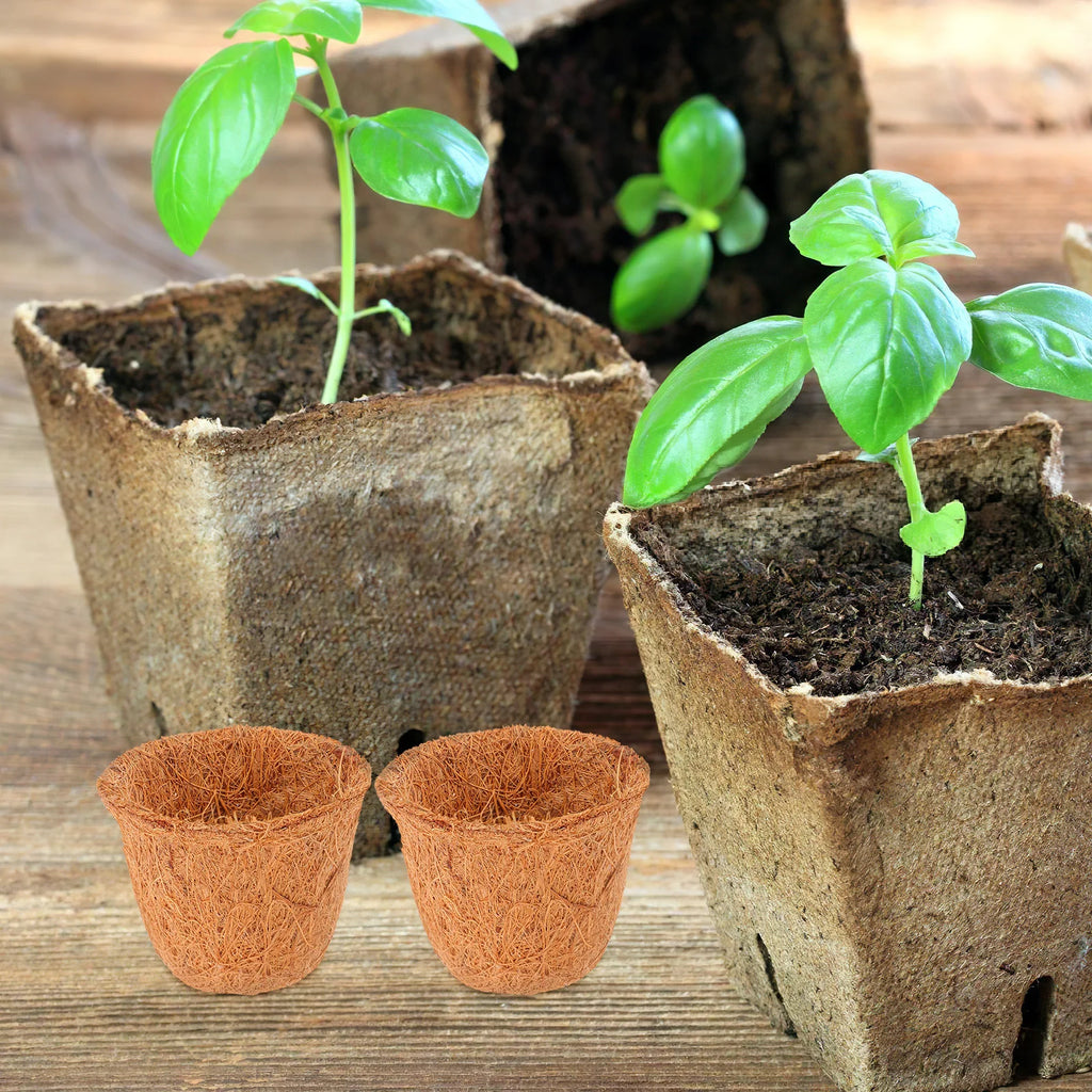 12pcs Coconut Coir Liner For Planters Natural Fiber Succulent Flower Pot Mini Garden Basket Planter Container Garden Plant