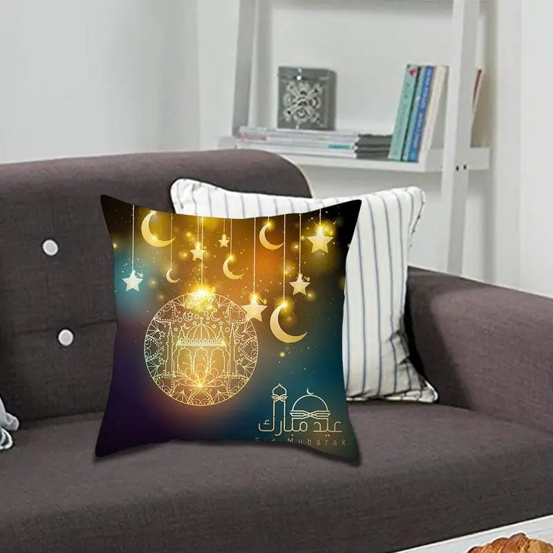 2023 Eid Pillowcase Decor For Home Sofa Cushion Cover Islamic Ramazan Kareem Decoration Mosque Mahometan Pillow Cover Gifts