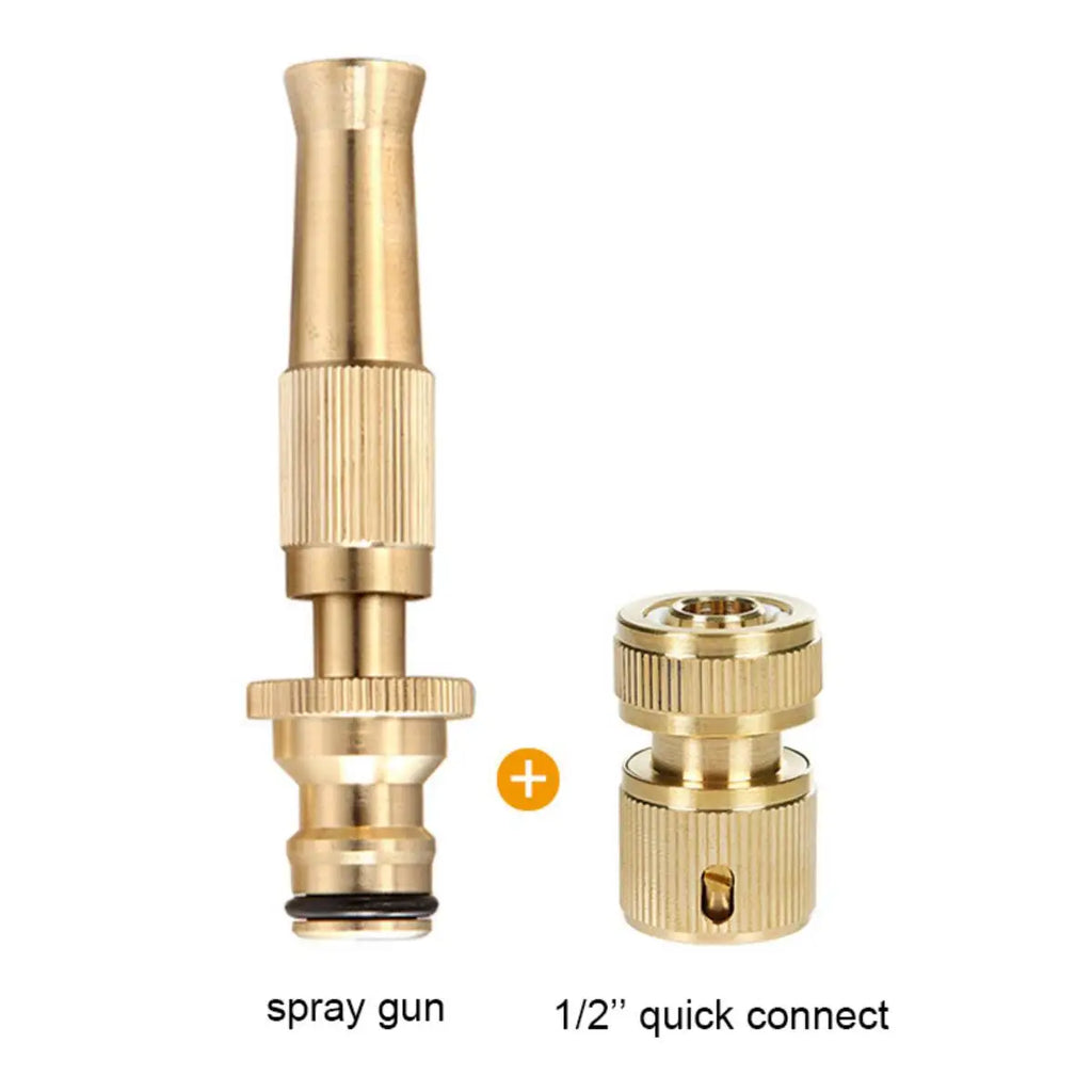 High-Pressure Spray Gun, Alloy Direct Spray Gun Set, Copper Garden Hose Nozzle with Quick Connect Kit for Washing & Watering