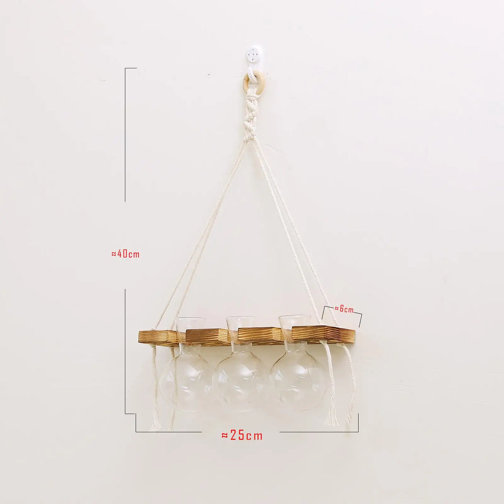 Wall Hanging Planter Flower Pot Wooden Frame Home Office Garden