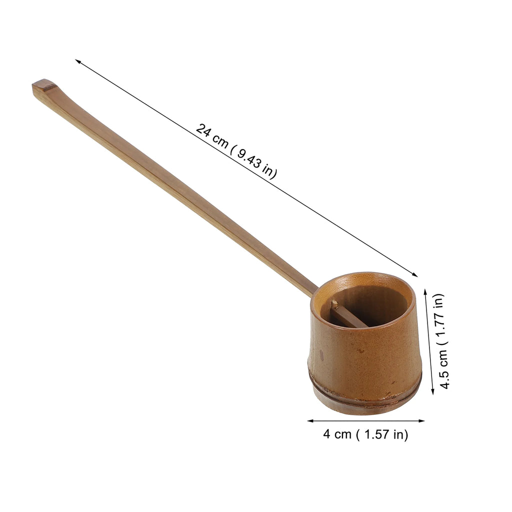 Long Handle Bamboo Water Scoop Kitchen Ladle Bath Salt Spoon Laundry Powder Dipper Flour Gadget Tea Ceremony Watering Can Bamboo