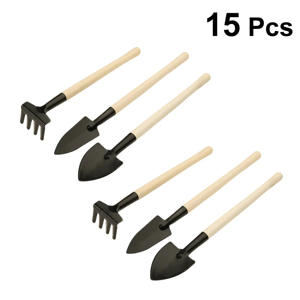 15pcs Garden Tool Set Mini Shovel Rake Kit For Bonsai Planting Kids Learning Potting Accessories Gardening Tools Potted Tools