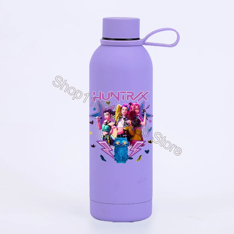K Pop Demon Huntersd Water Bottles Kawaii Cartoon Thermos Bottle Kids Winter Outdoor Sports Water Cup Children Christmas Gifts