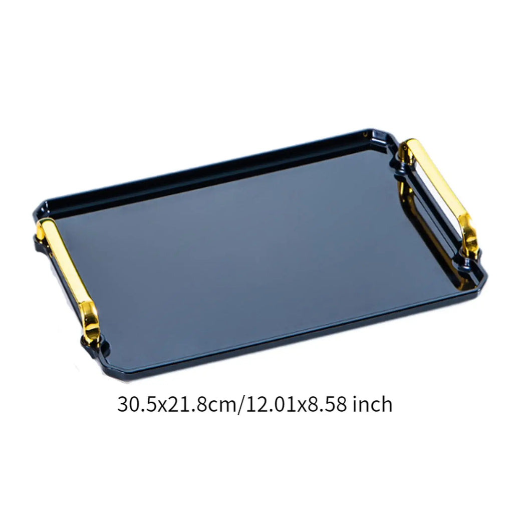 Rectangular Serving Tray with Handle Cosmetic Jewelry Dish Bathroom Decorative Tray Table Storage Organizer for Home Hotel