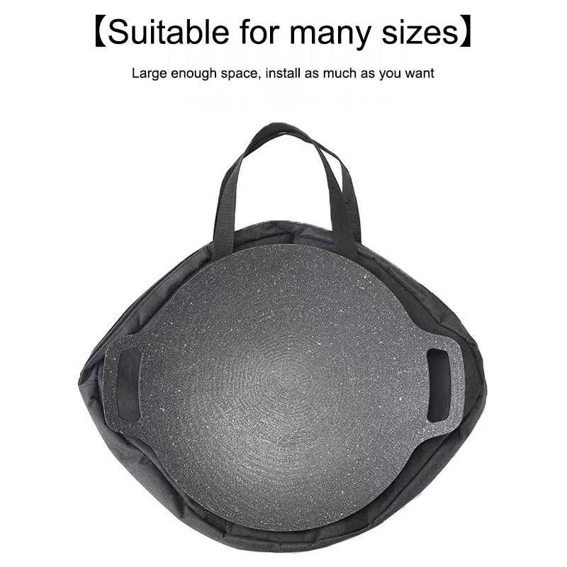 600D Oxford Grill Pan Storage Pouch Caryying Case Bag Waterproof Grilling Pan Pouch Skillet Bag Outdoor BBQ Tool For Kitchen