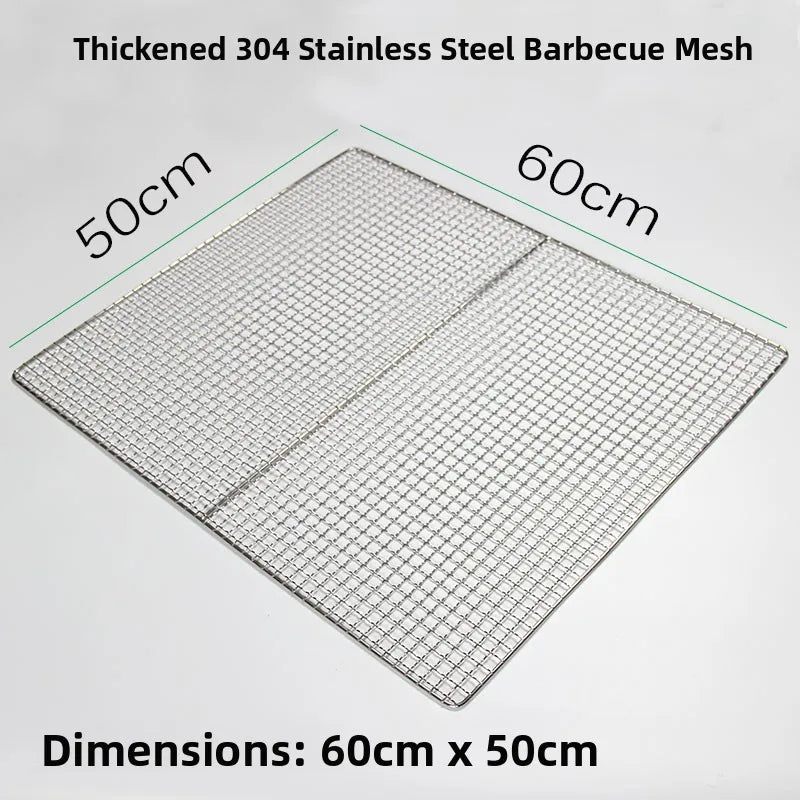 Thiened Rectangular Me BBQ ill Net 304 Stainl Steel Drng Net Barbecue Wire Me for Outdoor Kitchen Cooking Tools