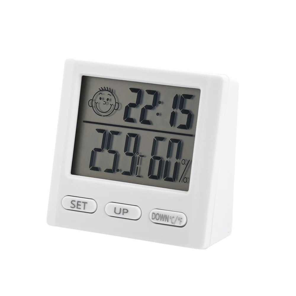LCD Digital Clock Thermometer Hygrometer Sensor Gauge Weather Station Digital Home Indoor Temperature Humidity Meter Desk Clock
