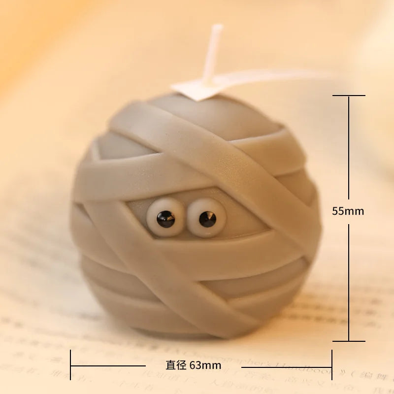 1pc Mummy Scented Candle Creative Bandage Shaped Candle Gift For Halloween Party Table Decorations Ornaments