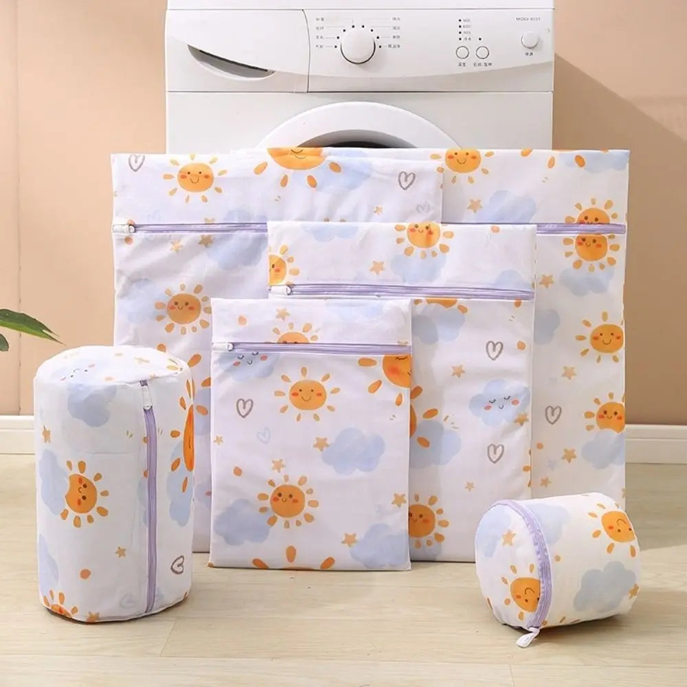 Portable Washing Machine Laundry Bags Printing Mesh Wash Bag Clothing Organizer Foldable Laundry Wash Bag Home