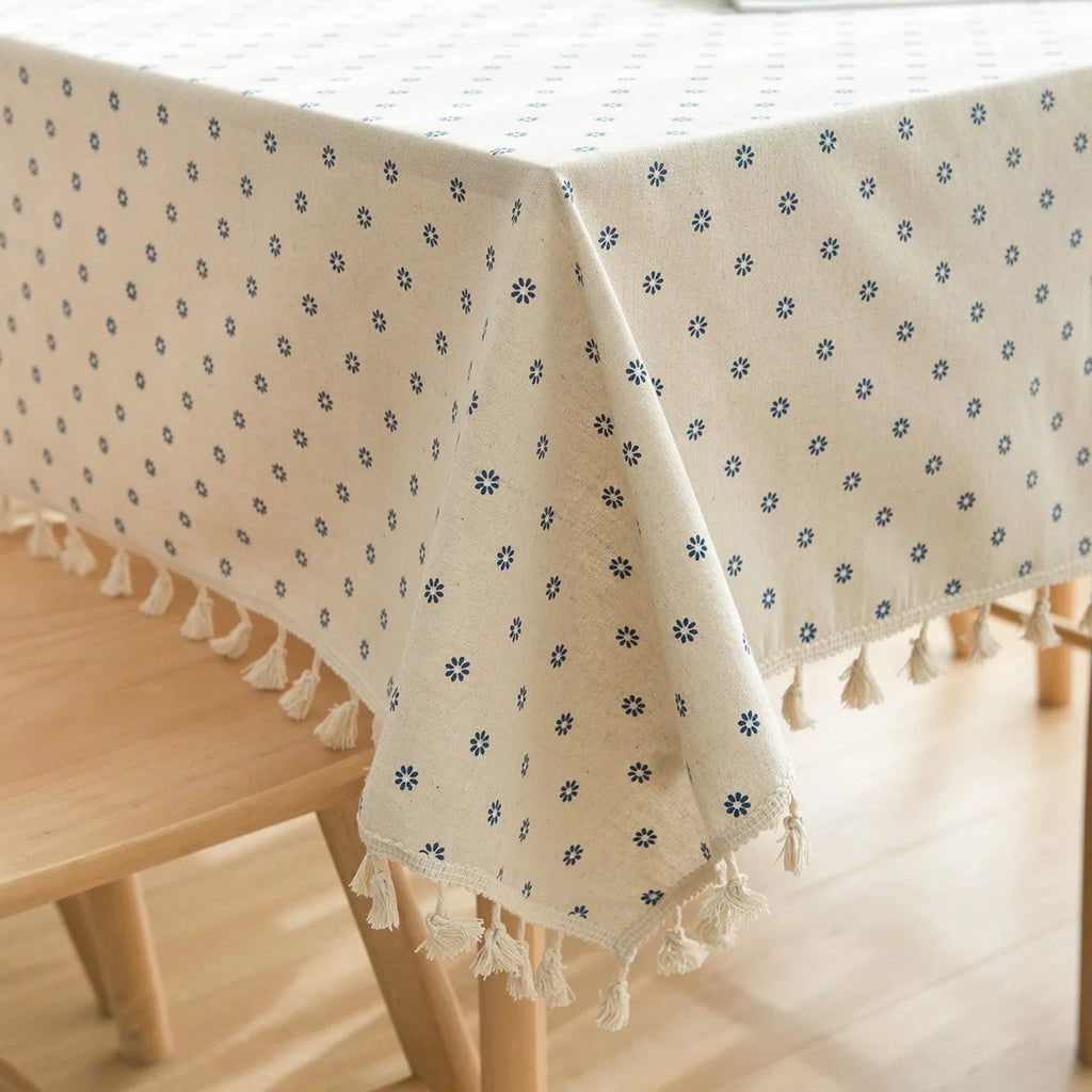 Printed Small Daisy Flower Tablecloth Linen Table Cloth Tasse Lace Rectangular Wedding Banquet Outdoor Home Manteles Table Cover