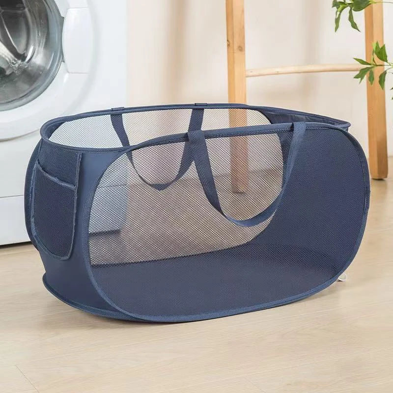 Extra-Large Mesh Laundry Hamper With Handles Foldable Versatile Storage Bag For Dirty Clothes In Multiple Rooms Laundry Baskets