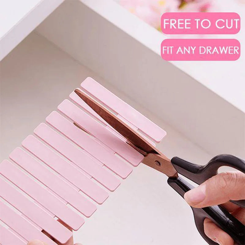 2PCS Grid Drawer Adjustable Separator Divider Cabinet Household Socks Underwear Organize Necessities Storage Organizer Tools