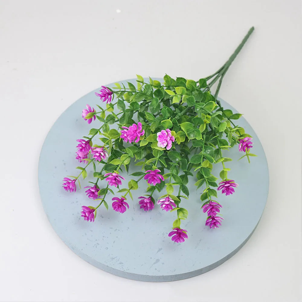 1 Bundle Outdoor UV Resistant Artificial Flowers Greenery Shrubs Plants Fake Flower for Wedding Garden Kitchen Office Decor