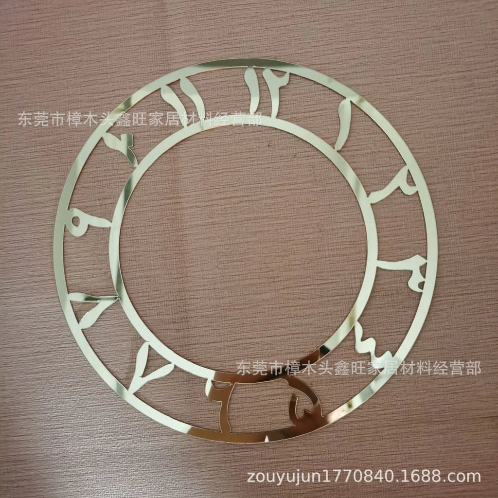 Arabic Round Mirror Clock Sticker, Acrylic Digital Wall Decor for Living Room Hotel Background, Self-Adhesive Timepiece