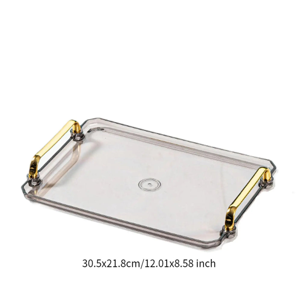 Rectangular Serving Tray with Handle Cosmetic Jewelry Dish Bathroom Decorative Tray Table Storage Organizer for Home Hotel