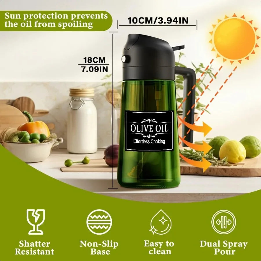 Oil Dispenser Bottle for Kitchen2 in 1 Olive Oil Dispenser for KitchenOil Sprayer for CookingSalad Frying BBQ Air FryerUpgraded