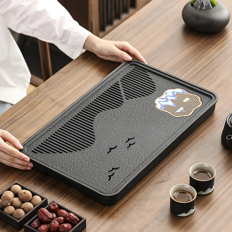 Chinese Style Aesthetics Tea Tray Kung Fu Light Luxury Lounge Creative Modern Tray Gift Serving Ceremony Bandejas Home Products