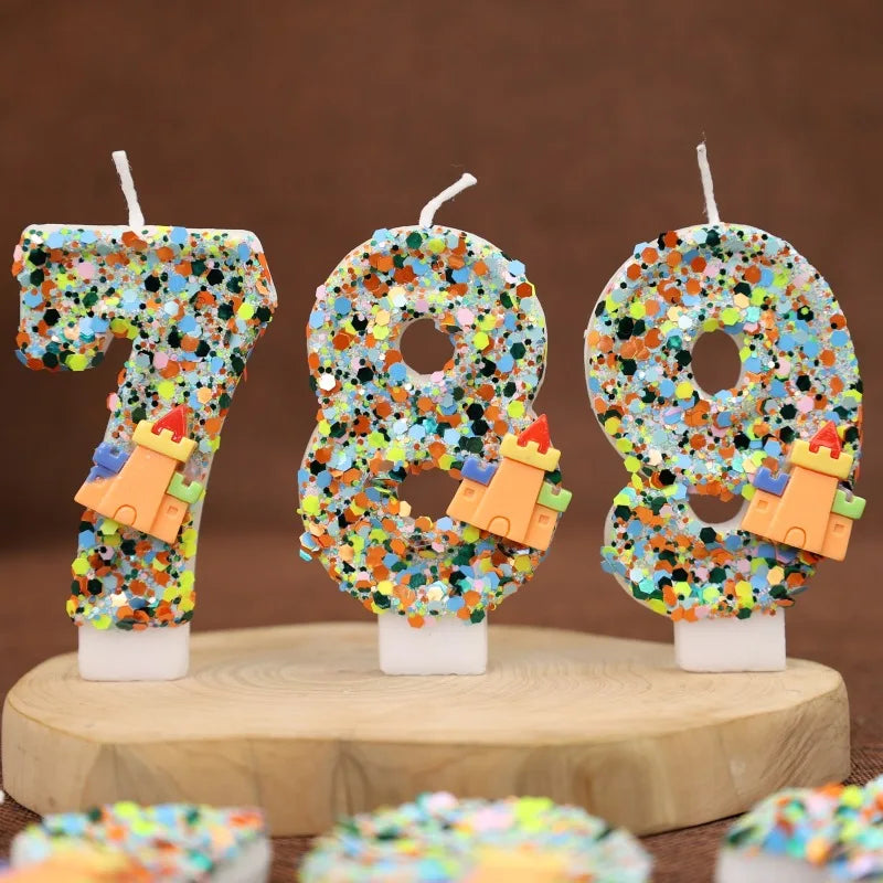 Candles for Birthday Cake Building Blocks Birthday Number Candle for Boy Birthday Cake Topper Supplies