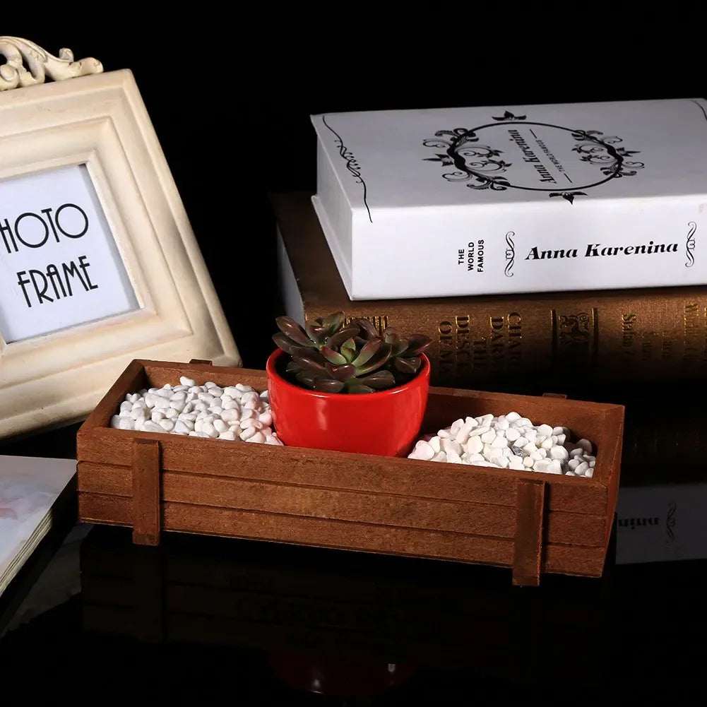 Indoor/outdoor Wooden Herb Flower Succulent Planter Box Home Garden Rectangle Storage Box Plant Flower Pots