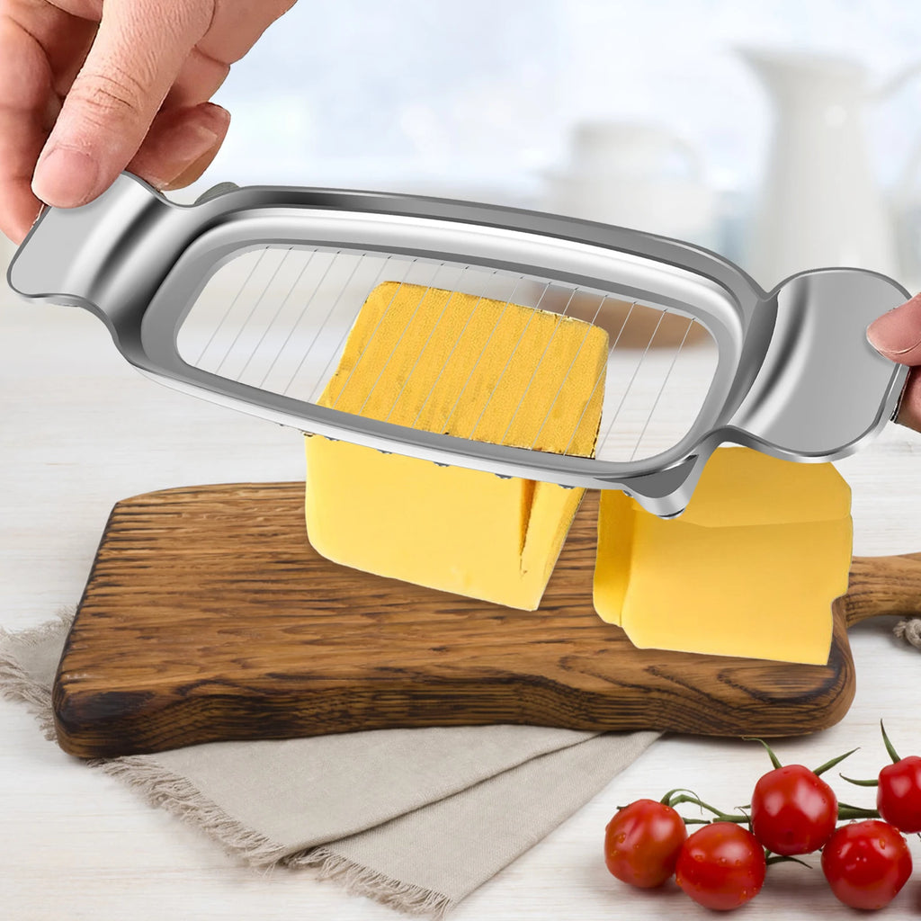 Butter Slicer Cutter Stainless Steel Cheese Slicer Multipurpose Wire Cheese Slicer Handheld Butter Slicing Tool Kitchen Gadgets
