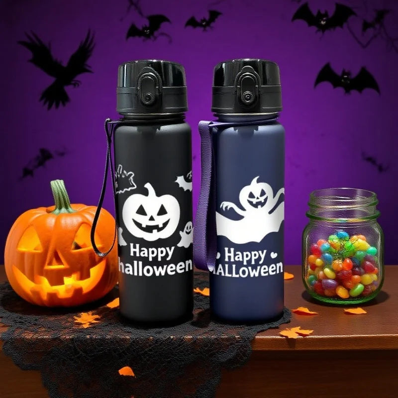 3D Printed Matte Finish Halloween-themed water bottle 650ML with a large capacity, PVC-Free, Leak-Proof，Perfect for Holidays