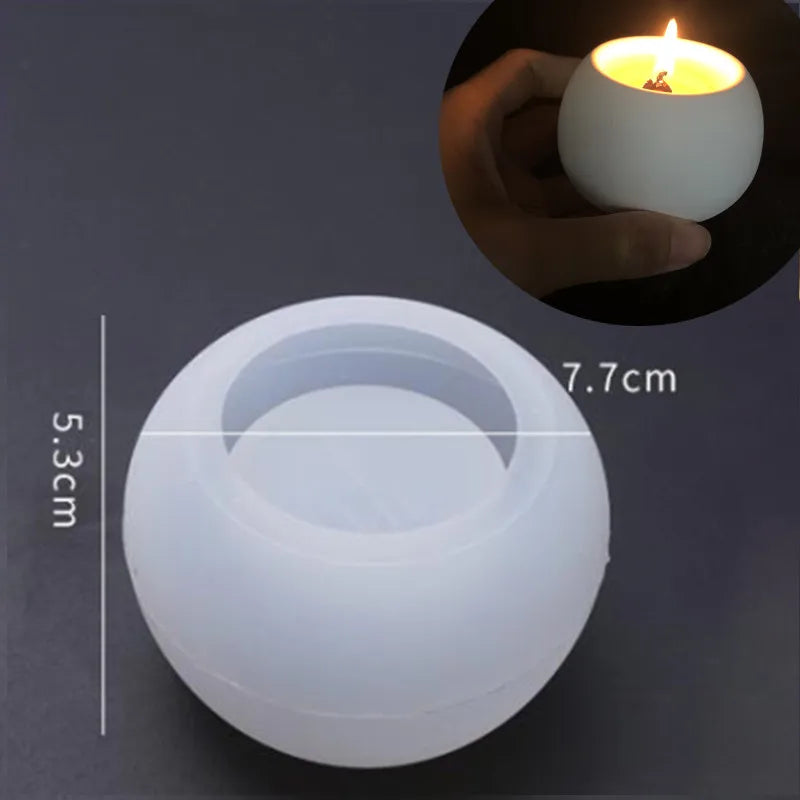 Round Concrete Candle Jar Silicone Mould Diy Handmade Succulent Cement Planter Resin Silicone Mold Gypsum Storage Box Home Decor