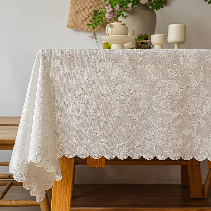 1pc﻿ Tablecloths Fabric Tassel Tablecloth Dust-Proof Table Cover for Kitchen Dinning Tabletop Home Decoration Everyday Use ﻿ ﻿