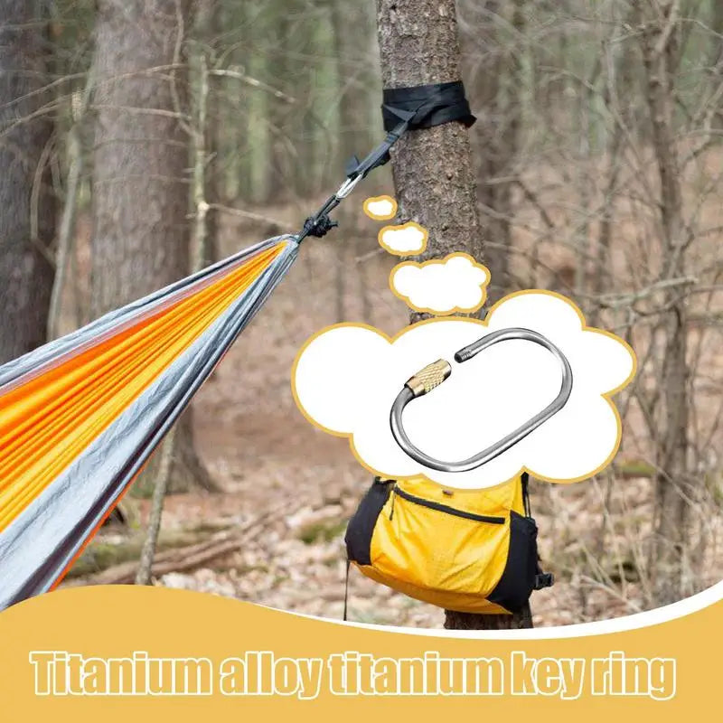 Keychain With LockKey Chain Gold Color Camping Carabiner Survival Camping Equipment Buckles Hooks Key Ring Accessories