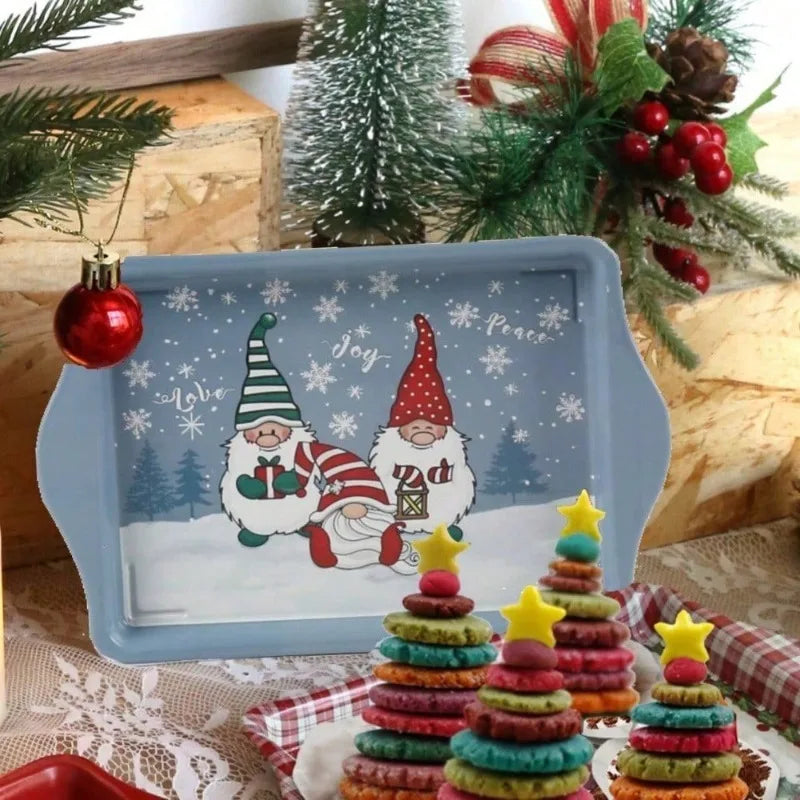 Vintage Christmas Snack Plates and Serving Trays for Holiday Treats Versatile Dishes for Desserts Festive Home Kitchen Decor