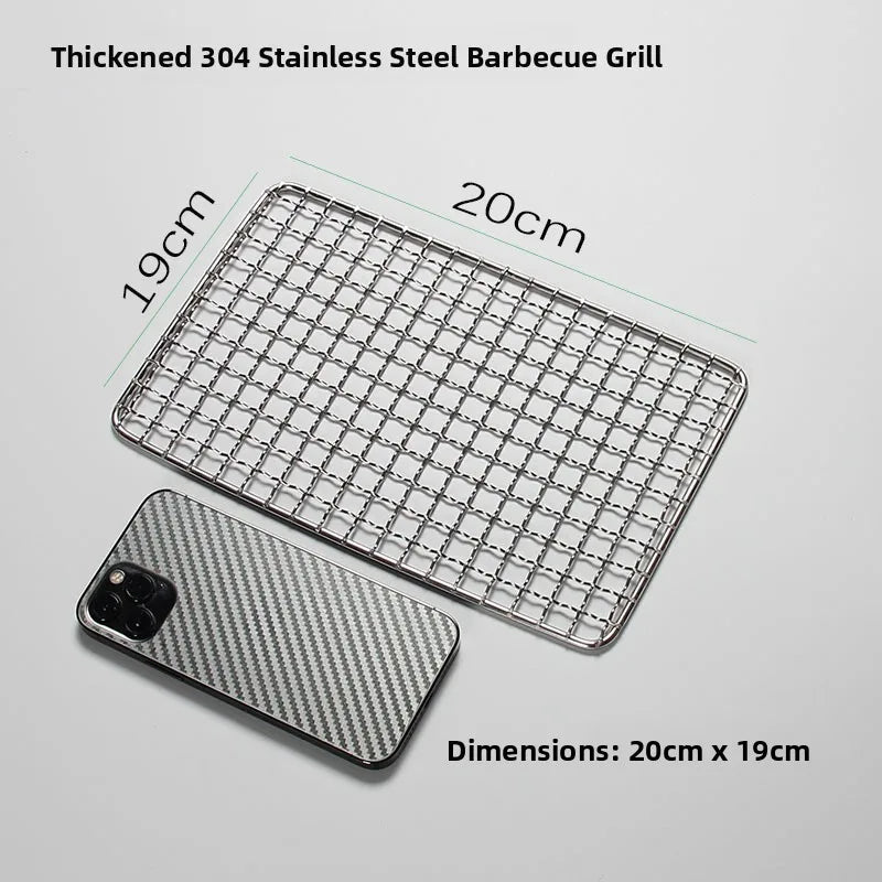 Thiened Rectangular Me BBQ ill Net 304 Stainl Steel Drng Net Barbecue Wire Me for Outdoor Kitchen Cooking Tools