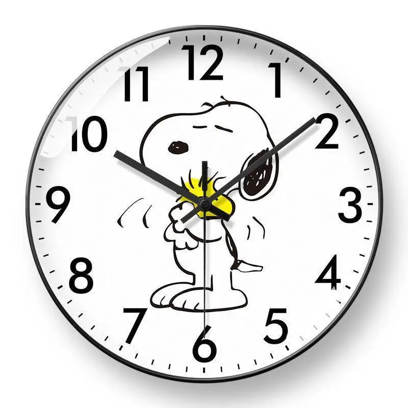 Snoopy cartoon wall clock around the anime home living room dining room children's room learning wall hanging quartz clock