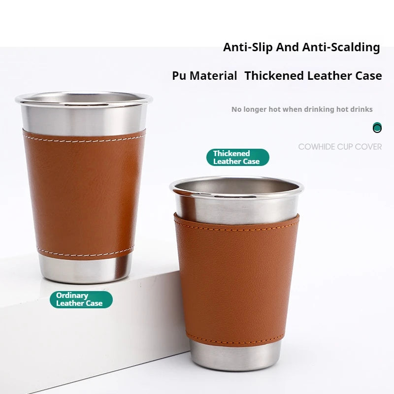 30ml-500ml Stainless Steel Metal Cup Beer Cups White Wine Glass Coffee Tumbler Travel Camping Mugs Drinking Tea Mug Set Outdoor