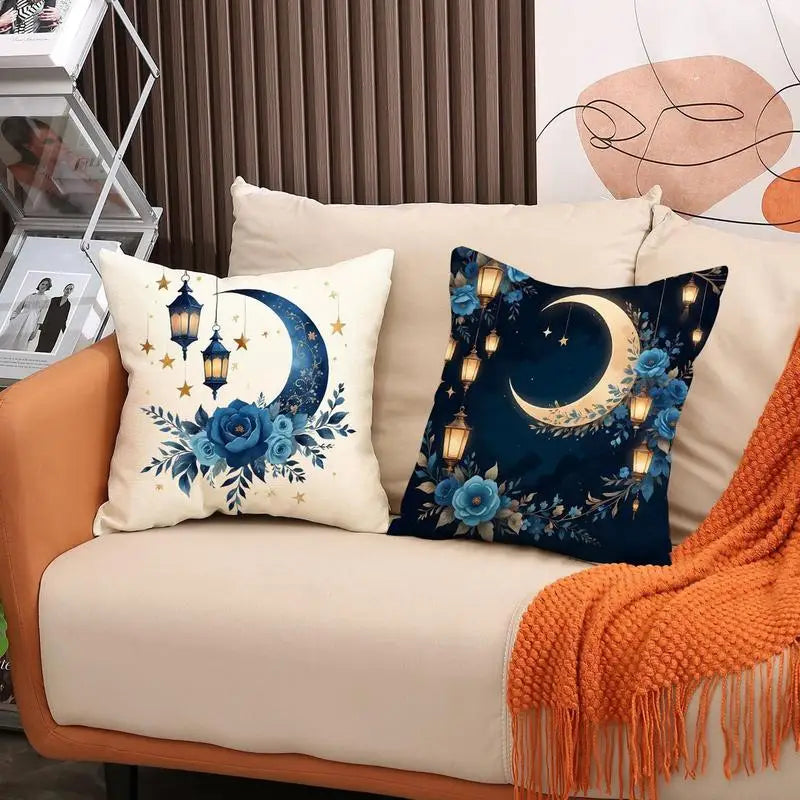 Eid Mubarak Pillowcase Decor for Home Sofa Cushion Cover Islamic Ramadan Kareem Decoration Mosque Muslim Pillow Cover Gifts