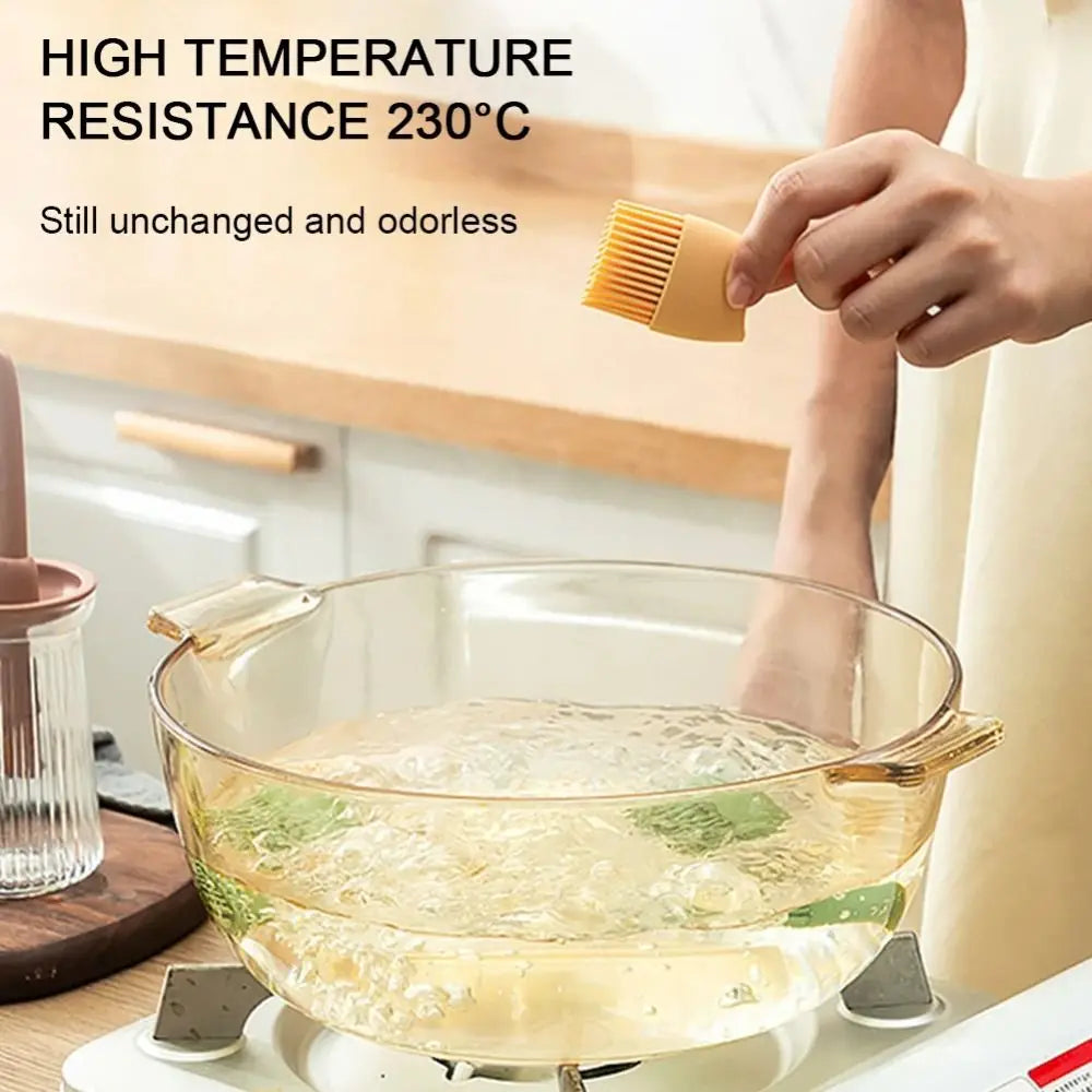 3 In 1 BBQ Oil Brush Silicone Split Type Sauce Applying Brush Baking Tool Heat Resistant Oil Dispenser Bottle with Brush