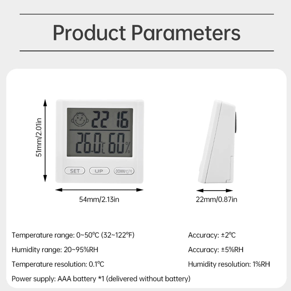 LCD Digital Clock Thermometer Hygrometer Sensor Gauge Weather Station Digital Home Indoor Temperature Humidity Meter Desk Clock